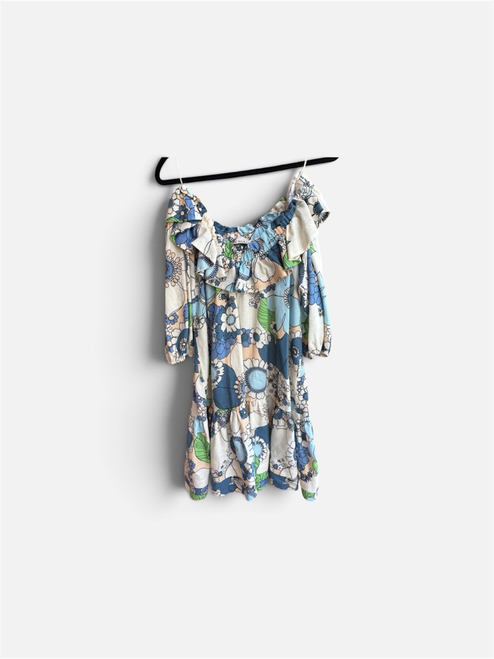 Alemais Cold-Shoulder Floral Midi Dress - Blue, White & Green